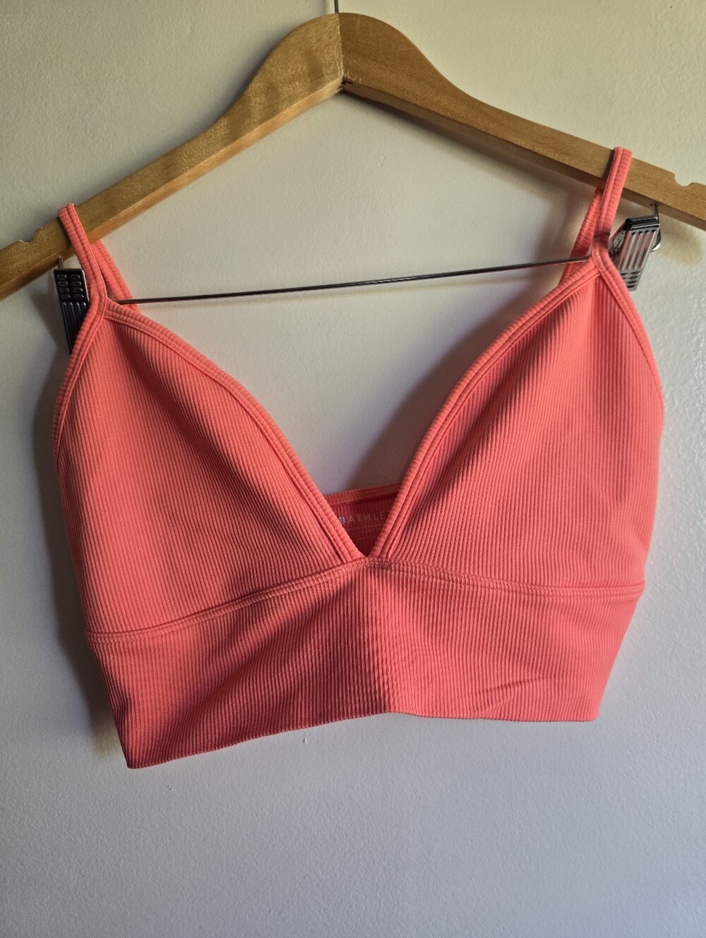 Athleta, Aurora Triangle Light Support Bra, Bright Coral Orange, Size Medium